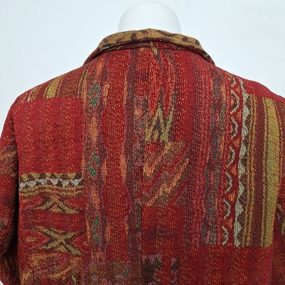 Coldwater Creek Multicolor Tapestry Animal Print Indie Sleaze Jacket Size PL - Picture 10 of 15